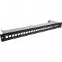 InLine Blank Patch Panel extraível 19 polegadas 24 portas 1U preto