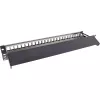InLine Blank Patch Panel extraível 19 polegadas 24 portas 1U preto