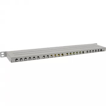 InLine Patch panel 19 polegadas Cat.6A 0,5U 24 portas, com proteção contra pó, cinzento