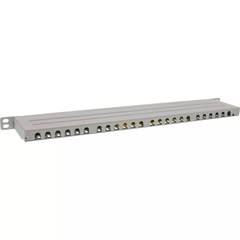 InLine Patch panel 19 polegadas Cat.6A 0,5U 24 portas, com proteção contra pó, cinzento