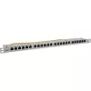 InLine Patch panel 19 polegadas Cat.6A 0,5U 24 portas, com proteção contra pó, cinzento