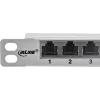 InLine Patch panel 19 polegadas Cat.6A 0,5U 24 portas, com proteção contra pó, cinzento