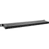 InLine Patch panel 19 polegadas Cat.6A 0,5U 24 portas, com proteção contra pó, preto