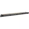 InLine Patch panel 19 polegadas Cat.6A 0,5U 24 portas, com proteção contra pó, preto
