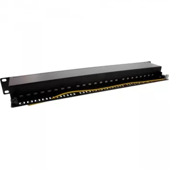 InLine Patch panel 19 polegadas Cat.6A 24 portas 1U preto RAL 9005