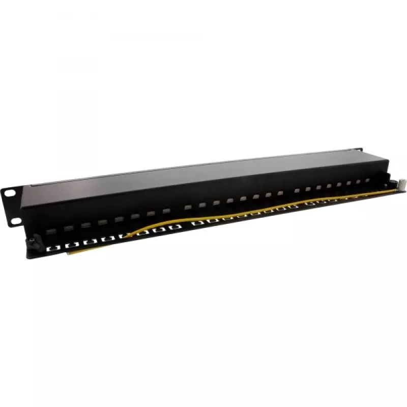InLine Patch panel 19 polegadas Cat.6A 24 portas 1U preto RAL 9005