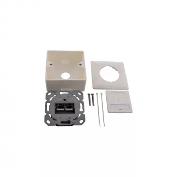InLine Tomada de parede Cat.6A de sobrepor ou embutir 2x conector fêmea RJ45 76842S