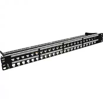 InLine Blank RJ45 Keystone Patch Panel 19 polegadas, 48 portas, 1U, preto