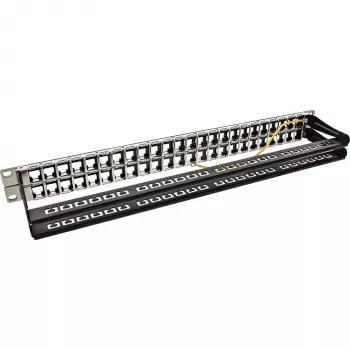 InLine Blank RJ45 Keystone Patch Panel 19 polegadas, 48 portas, 1U, preto