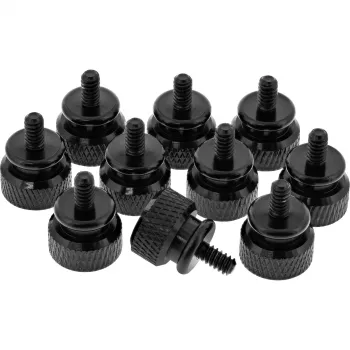 InLine Parafusos de orelhas para caixa, alumínio, preto, 10 unid.