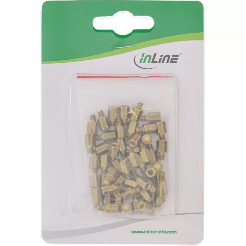 Conjunto de parafusos espaçadores para placas-mãe InLine 77787 50 unid.