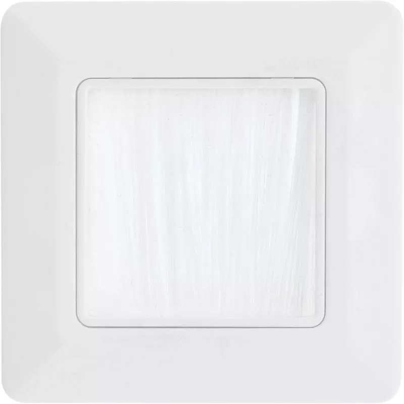 Moldura de parede com passagem de escovas InLine 78501 para TV, plástico, branco RAL9010, 80×80 mm