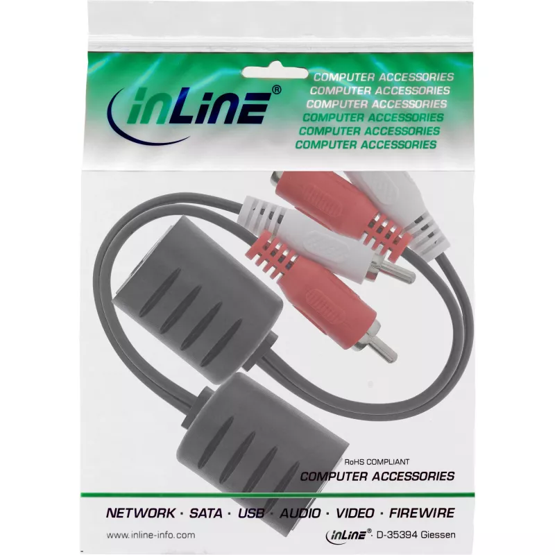 InLine cabo RCA áudio sobre LAN / Ethernet / RJ45 2 unid., um conjunto