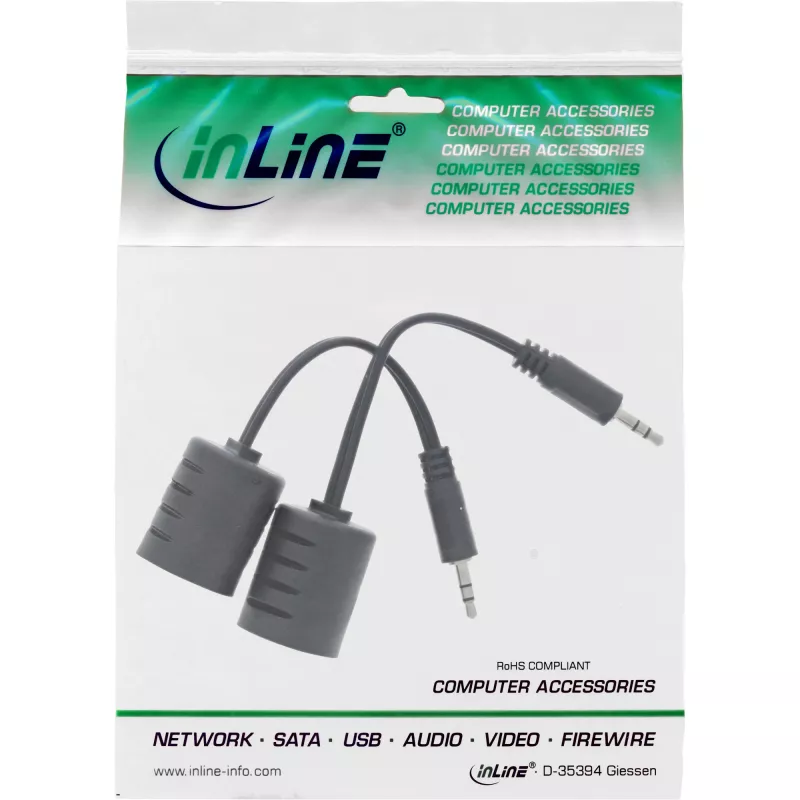 InLine conjunto completo cabo áudio 3,5 mm sobre LAN / Ethernet / RJ45 máx. 50 m