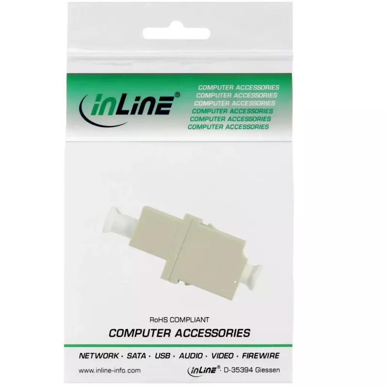 Adaptador de fibra ótica InLine Duplex LC/LC conector fêmea MultiMode casquilho cerâmico