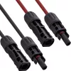 InLine 95601 Conjunto de extensão de cabo solar com ficha solar, 6mm², preto/vermelho, 1 m
