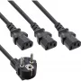 InLine B-16653B Cabo de alimentação em Y, 1x ficha para 3x IEC C13, 1,8 m, pack a granel de 13 peças