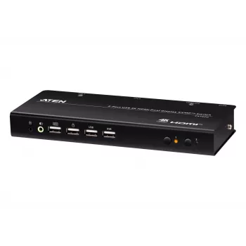 ATEN comutador KVMP 2 portas USB 4K HDMI ecrã duplo (cabos incluídos)