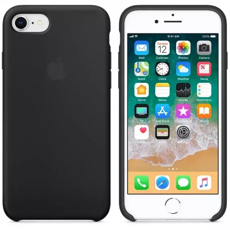 Capa de silicone Apple MQGK2ZM/A para iPhone 8/7 preto