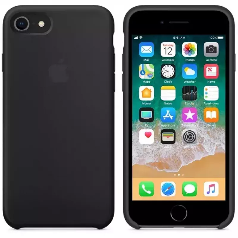 Capa de silicone Apple MQGK2ZM/A para iPhone 8/7 preto