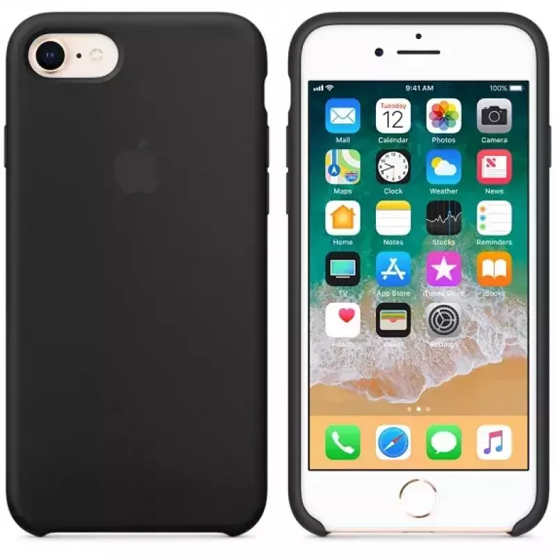 Capa de silicone Apple MQGK2ZM/A para iPhone 8/7 preto