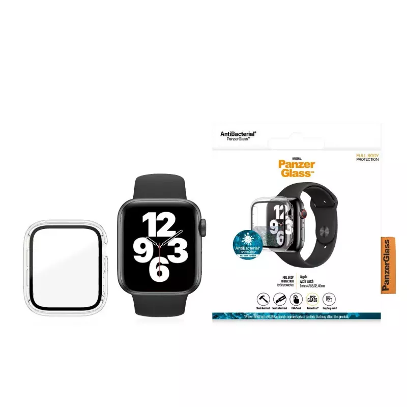 PanzerGlass ® Capa Full Body Transparente Apple Watch Series SE 3 | 6 | 5 | 4 | 40 mm