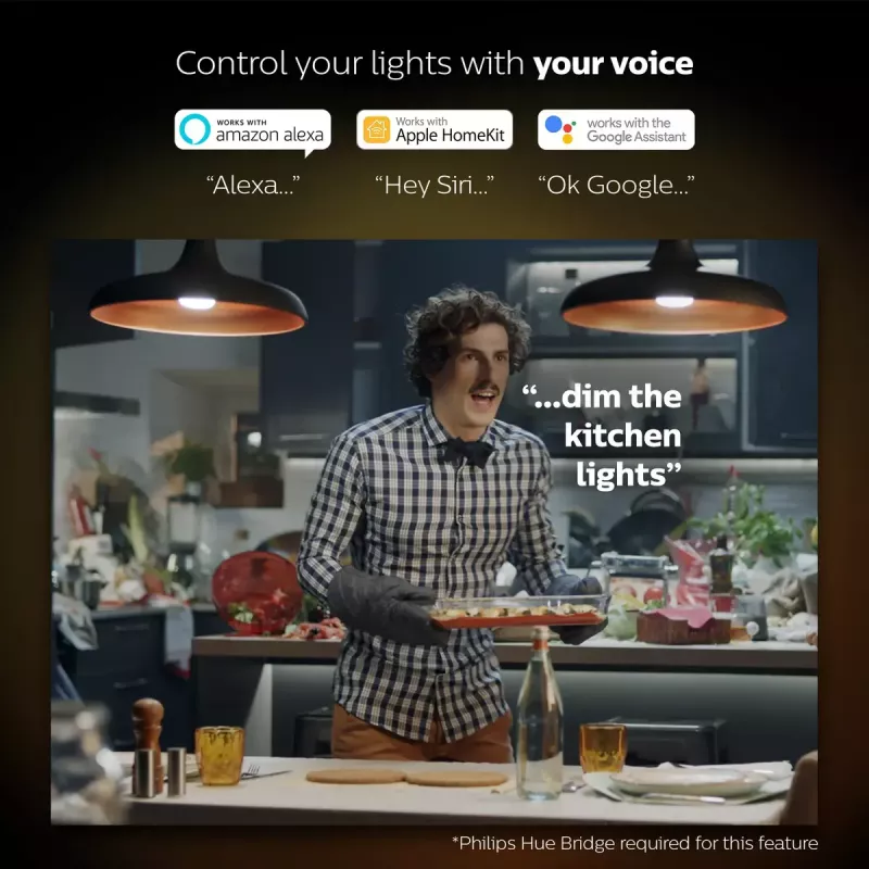 Kit de iniciação Smart LED Philips Hue White and Colour Ambience — 2× lâmpadas E27 11W, Bluetooth/Zigbee
