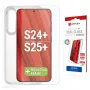 Película protetora de ecrã Displex + capa para Samsung Galaxy S24+/S25+, moldura de montagem Eco, resistente a riscos