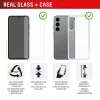 Película protetora de ecrã Displex + capa para Samsung Galaxy S24+/S25+, moldura de montagem Eco, resistente a riscos