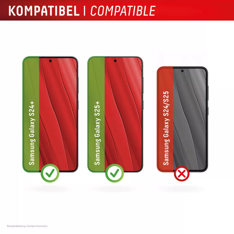 Película protetora de ecrã Displex (10H) para Samsung Galaxy S24+/S25+, moldura de montagem Eco, resistente a riscos