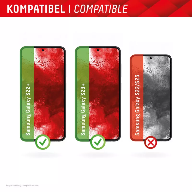 Película protetora de ecrã Displex Premium (Full Cover, 10H) para Samsung Galaxy S22+/S23+, moldura de montagem Eco, Full Cover