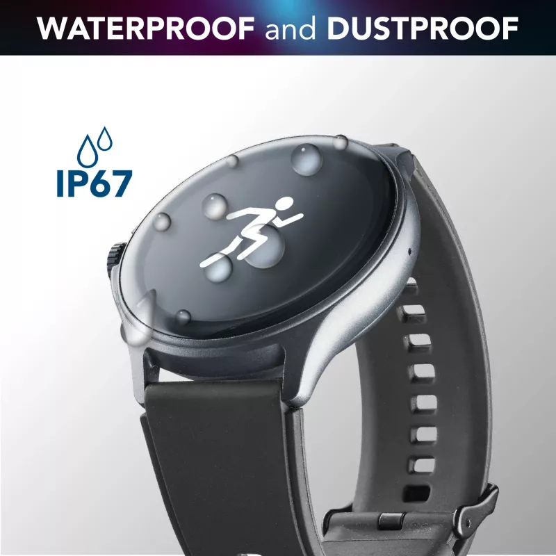 Cellularline ION PRO Round smartwatch Bluetooth® com app, 3,51 cm (1,38 polegadas), TFT, ecrã tátil, 0,00064 GB, 98 g