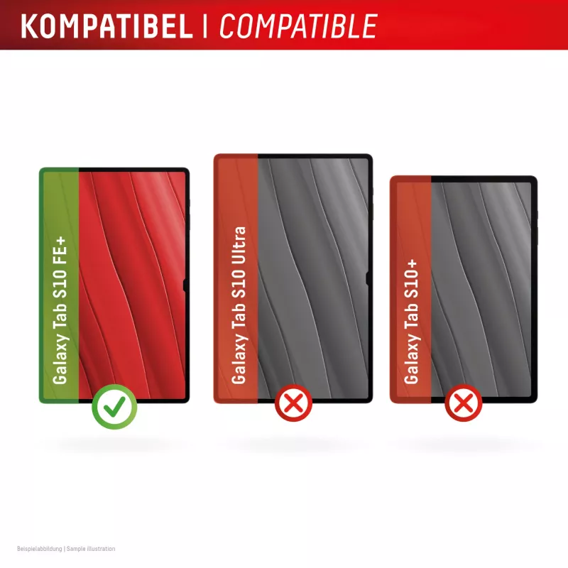 Película de vidro Displex Tablet Glass (9H) para Samsung Galaxy Tab S10 FE+, moldura de montagem Eco, inquebrável