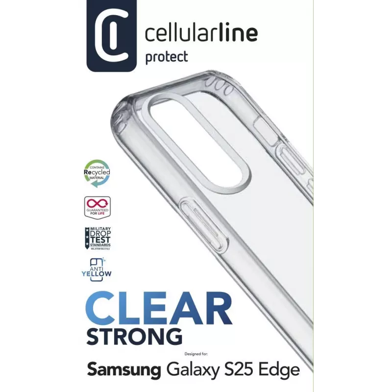 Cellularline Clear Strong – Galaxy S25 Edge capa rígida com bordas de borracha