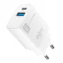 Cellularline Carregador de viagem de porta dupla para Apple, PD 20W, branco