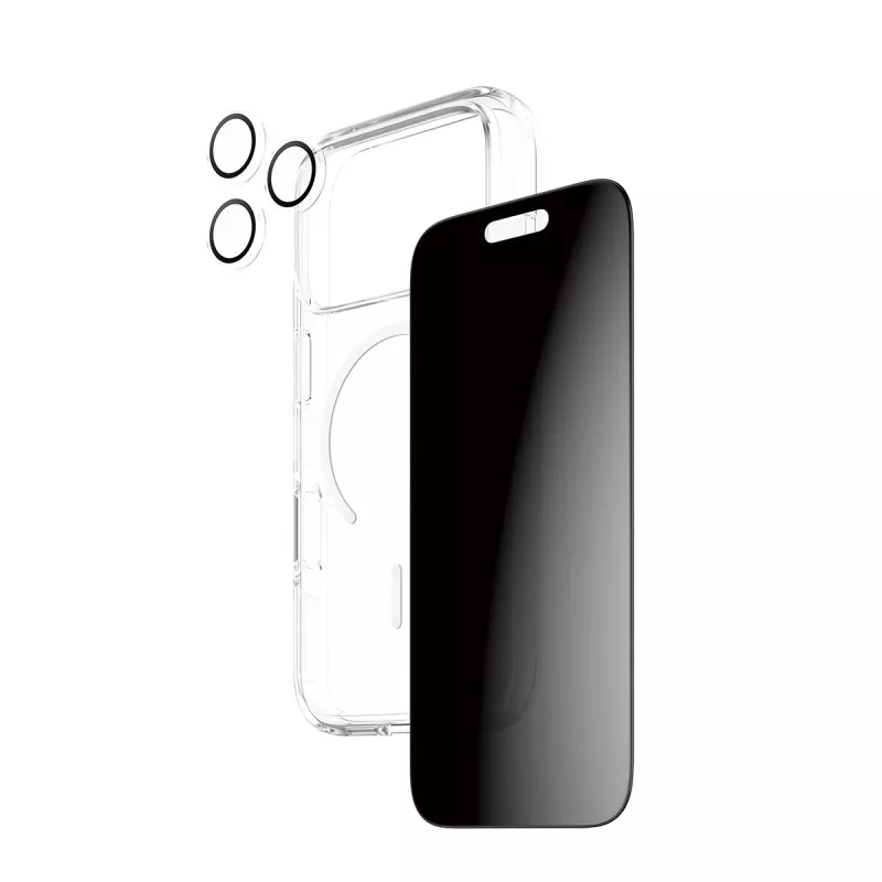 Capa de privacidade PanzerGlass para iPhone 17 Pro 3-em-1 — Série CARE, proteção de privacidade, cobertura de câmara integrada