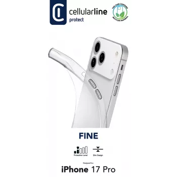 Cellularline Fine - iPhone 17 Pro, capa, Apple, iPhone 17 Pro, 16 cm (6,3 polegadas), transparente