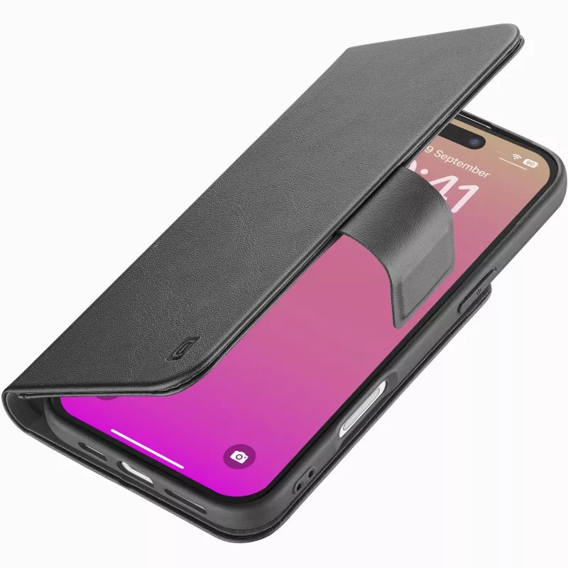 Cellularline Book Agenda – Capa tipo livro em pele sintética com fecho magnético para iPhone 17