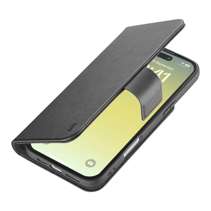 Cellularline Book Agenda – iPhone Air Capa tipo livro em pele sintética com fecho magnético