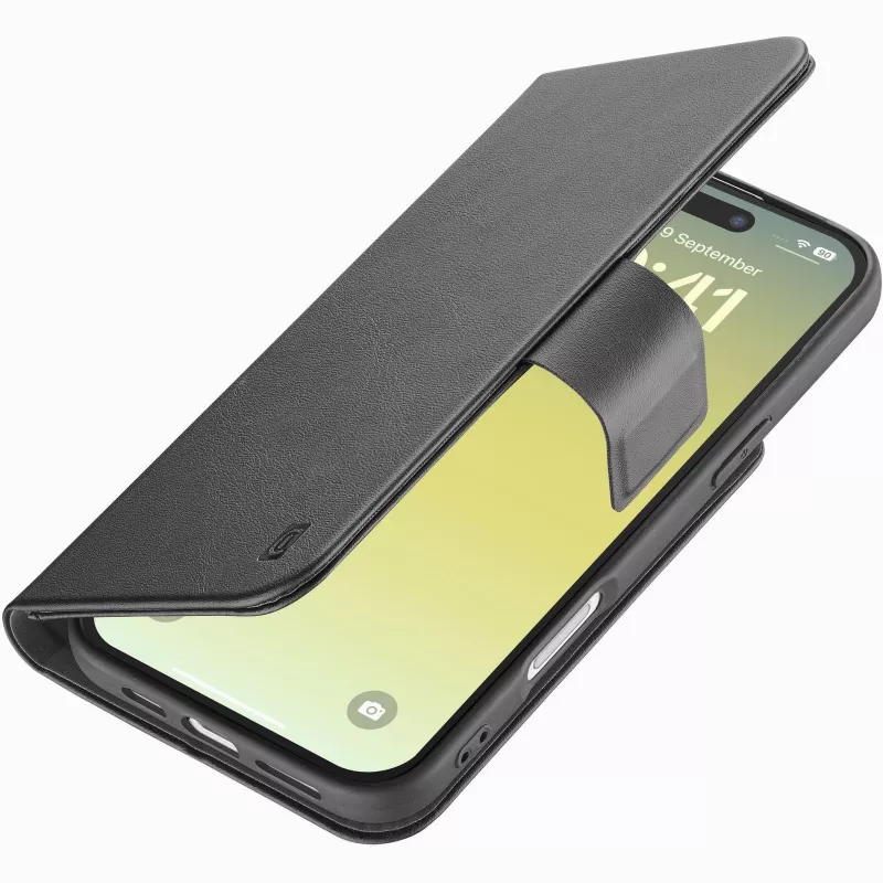 Cellularline Book Agenda – iPhone Air Capa tipo livro em pele sintética com fecho magnético