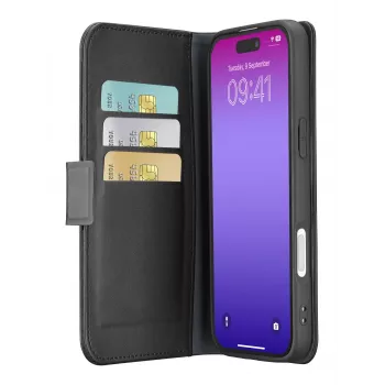 Cellularline Book Agenda – iPhone 17 Pro Capa tipo livro em pele sintética com fecho magnético