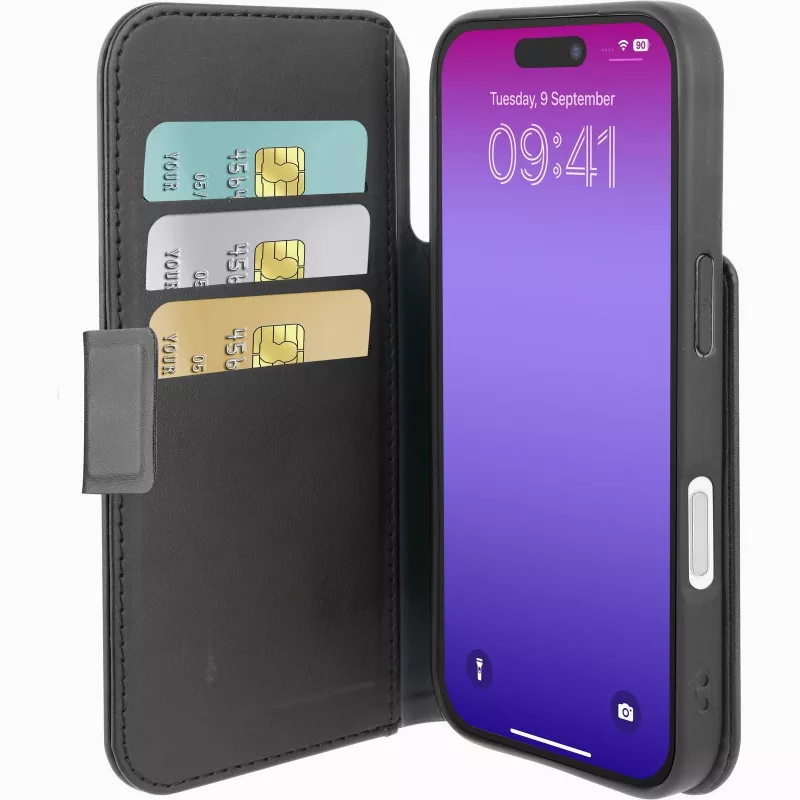Cellularline Book Agenda – iPhone 17 Pro Capa tipo livro em pele sintética com fecho magnético