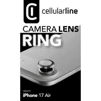 Cellularline Camera Lens Ring - iPhone Air Vidro temperado para proteção da câmara