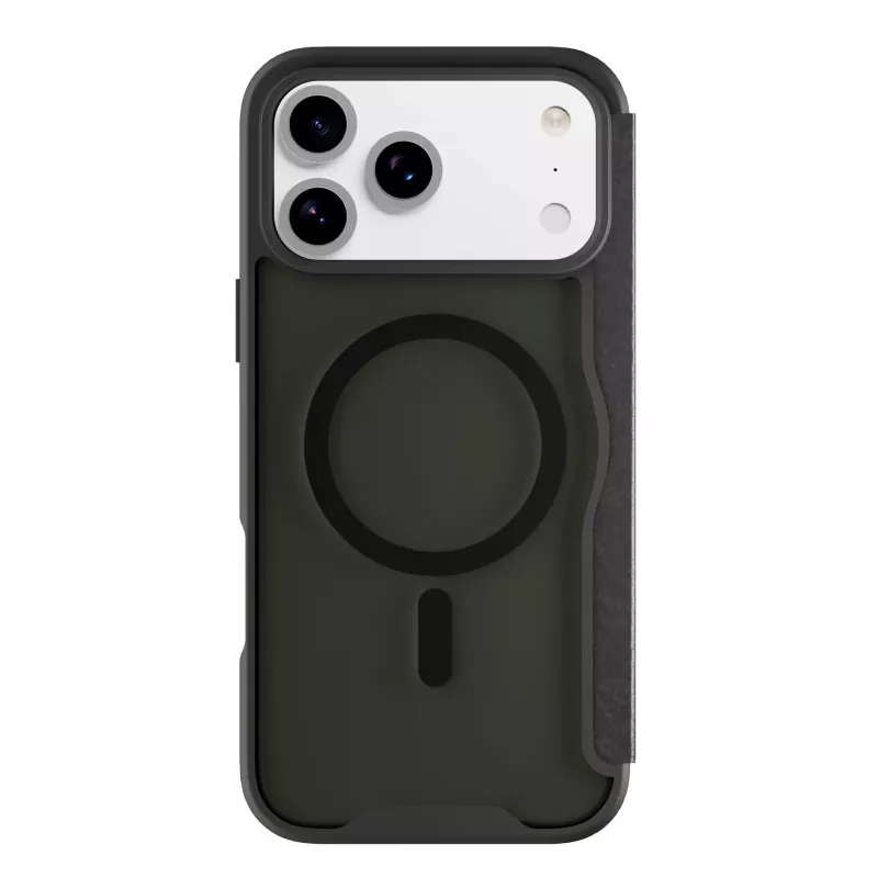 Cellularline Daily Mag - iPhone 17 Pro Capa tipo livro com parte traseira rígida semitransparente, compatível com o ecossistema MagSafe®