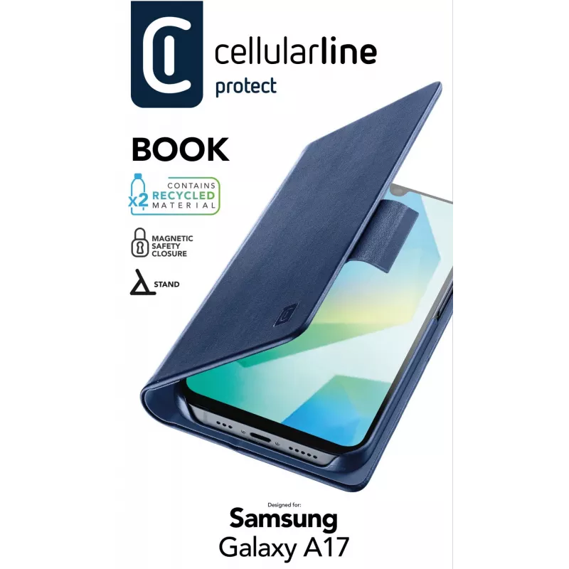 Cellularline Book - Galaxy A17 Capa tipo livro, folio, Samsung, Galaxy A17, 17 cm (6,7 polegadas), azul