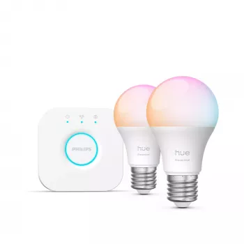 Philips Hue White and colour ambience Essential Starter-Kit: 2 lâmpadas inteligentes E27 (806 lm)