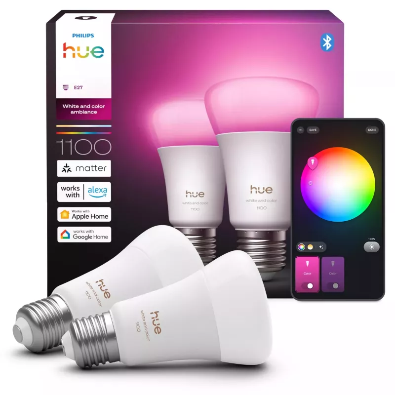 Philips Hue White and colour ambience A60 – E27 lâmpada inteligente – 1100
