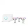 Philips Hue White and Colour Ambience Essential Starterkit: 3 lâmpadas inteligentes GU10 (345 lm) + interruptor regulador