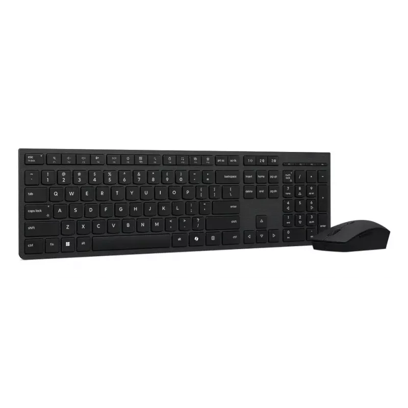 Conjunto de teclado e rato Lenovo 4X31R64328 — tamanho completo (100%), RF Wireless + Bluetooth, layout alemão, preto