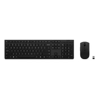 Conjunto de teclado e rato Lenovo 4X31R64328 — tamanho completo (100%), RF Wireless + Bluetooth, layout alemão, preto